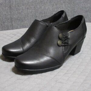 Clarks Collection Leather Cushion Slip On Booties 7.5 Emslie Warren Shooties
